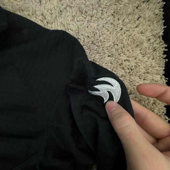 Patagonia Women Large Black Jacket 1/3 Zip Waffle Fleece Lined Chest Polartec - Picture 8 of 13